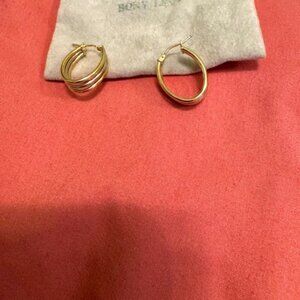 14K Gold Triple Hoop Earrings